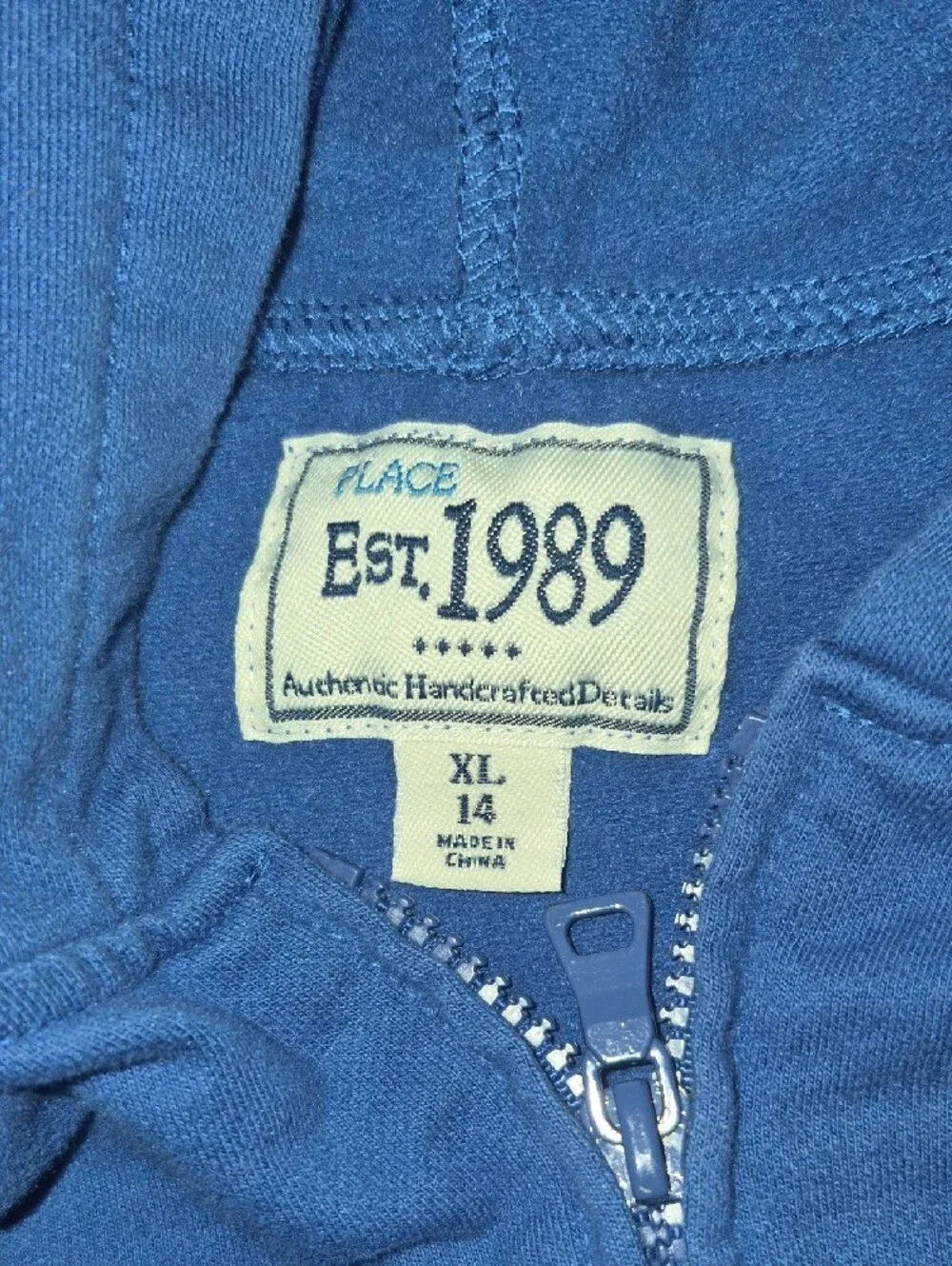 Team Tigers Blue Kids Zip-Up Hoodie Size XL 14